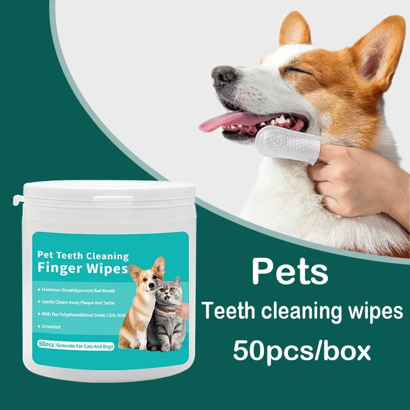 Toallitas Dactilares Limpieza Dental Mascotas